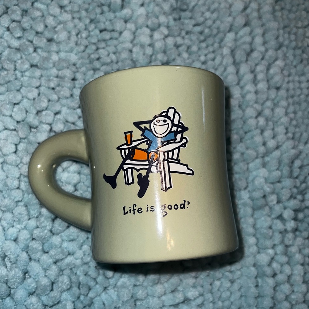 LAST CALL Life Is Good “Do What You Want To Do” Light Green Mug - Picture 3 of 7
